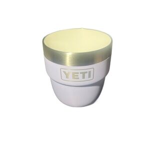 YETI Lavender Purple and White Shot Glass Tumbler with Silver Accent